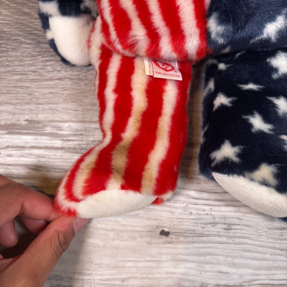 TY Beanie Babies Spangle Set of 2 Vintage Stars and‎ Stripes Bears - Picture 6 of 16